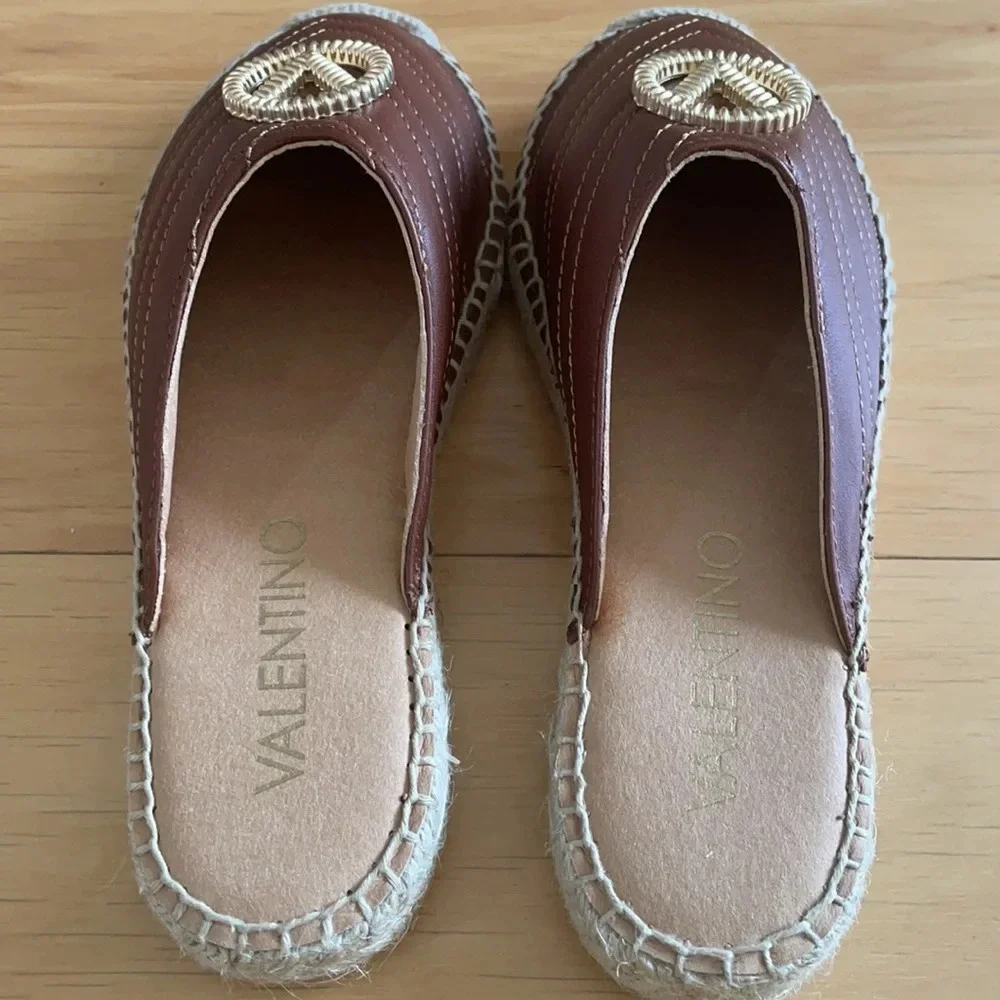 Valentino slip on leather espadrilles